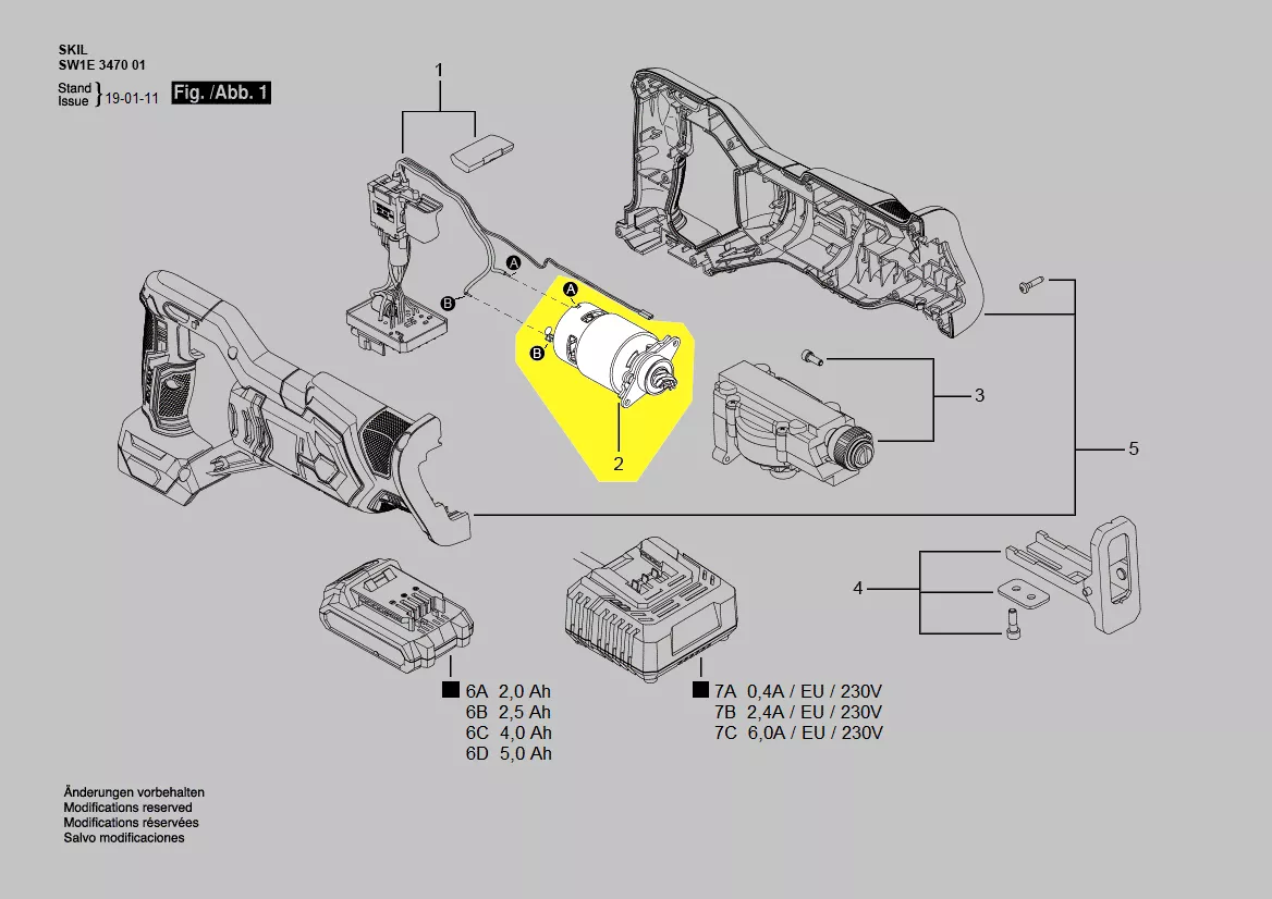 moteur réf. 2826465001 SKIL